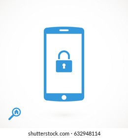 mobile smartphone icon, stock vector illustration flat design style