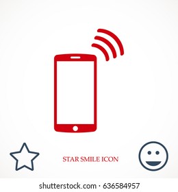 mobile smartphone icon, stock vector illustration flat design style