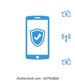 mobile smartphone icon, stock vector illustration flat design style