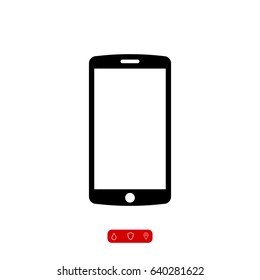 mobile smartphone icon, stock vector illustration flat design style