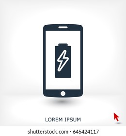 mobile smartphone icon, stock vector illustration flat design style