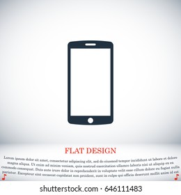 mobile smartphone icon, stock vector illustration flat design style