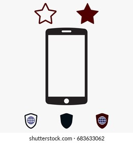 mobile smartphone icon, stock vector illustration flat design style