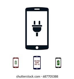mobile smartphone icon, stock vector illustration flat design style