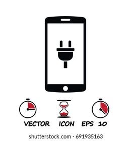 mobile smartphone icon, stock vector illustration flat design style