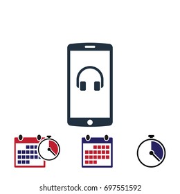 mobile smartphone icon, stock vector illustration flat design style
