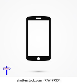 mobile smartphone icon, stock vector illustration flat design style