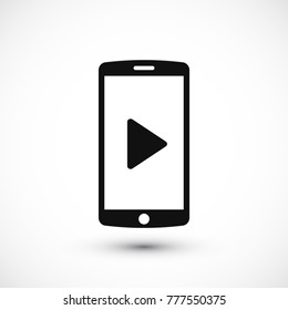 mobile smartphone icon, stock vector illustration flat design style