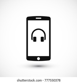 mobile smartphone icon, stock vector illustration flat design style