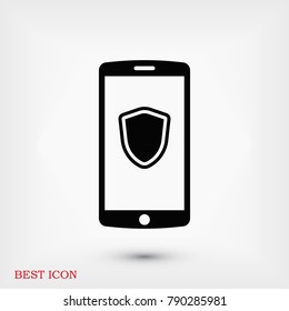 mobile smartphone icon, stock vector illustration flat design style