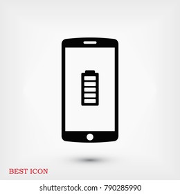 mobile smartphone icon, stock vector illustration flat design style