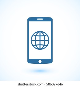 mobile smartphone icon, vector illustration. Flat design eps 10