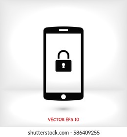 mobile smartphone icon, vector illustration. Flat design eps 10
