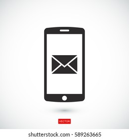 mobile smartphone icon, vector illustration. Flat design eps 10