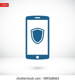 mobile smartphone icon, vector illustration. Flat design eps 10