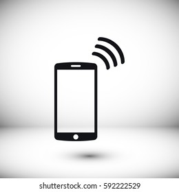 mobile smartphone icon, vector illustration. Flat design eps 10