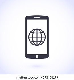 mobile smartphone icon, vector illustration. Flat design eps 10