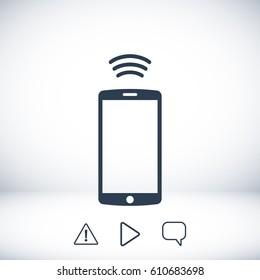 mobile smartphone icon, vector illustration. Flat design eps 10