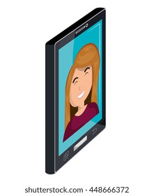 Mobile smartphone isolated flat icon, vector illustration graphic design.