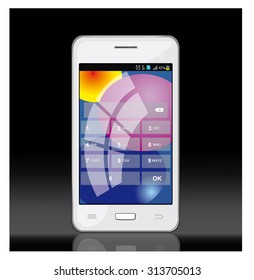 Mobile smartphone on a black background, vector illustration