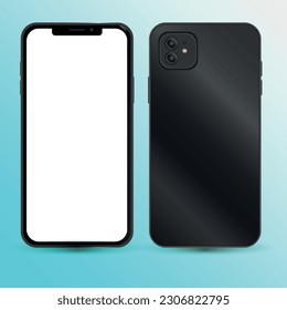 Mobile smartphone phone mockup isolated with blank screen