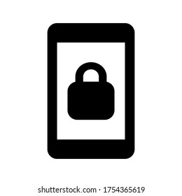 Icono de bloqueo de pantalla de smartphone móvil. Vector de icono de retrato de bloqueo de pantalla aislado en fondo blanco.