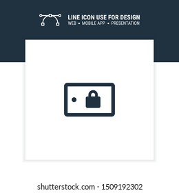mobile smartphone screen lock landscape sign icon design vector illustration