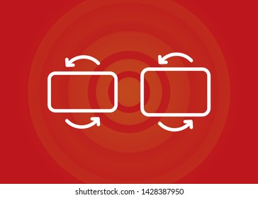 Mobile Smartphone Tablet Pad Device Rotate Icon Symbol Vector Illustration