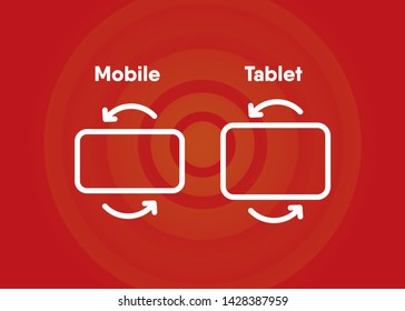 Mobile Smartphone Tablet Pad Device Rotate Icon Symbol Vector Illustration