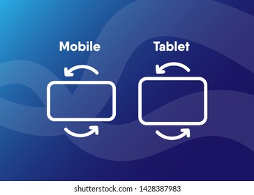 Mobile Smartphone Tablet Pad Device Rotate Icon Symbol Vector Illustration