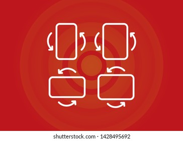 Mobile Smartphone Tablet Pad Device Rotate Icon Symbol Vector Illustration