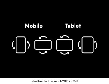 Mobile Smartphone Tablet Pad Device Rotate Icon Symbol Vector Illustration