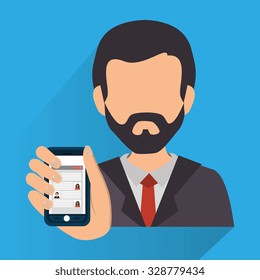 Mobile smartphone technology design, vector graphic design.