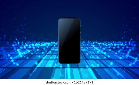 mobile smartphone technology digital blue background design