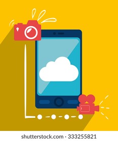 Mobile smartphone technology graphic design, vector illustration.