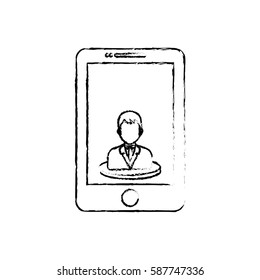 Mobile smartphone technology icon vector illustration graphic design