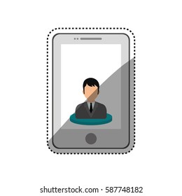 Mobile smartphone technology icon vector illustration graphic design