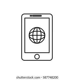 Mobile smartphone technology icon vector illustration graphic design