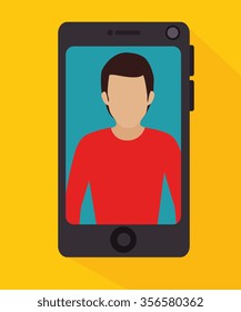 Mobile smartphone technology, vector illustration graphic design
