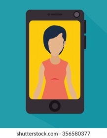 Mobile smartphone technology, vector illustration graphic design