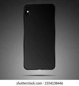 Mobile Smartphone vector illustration. Original design mockup screen, realistic detailed 3d model surface of isolated phone template. Object  for web, iot. Front and Back, homescreen and locksreen