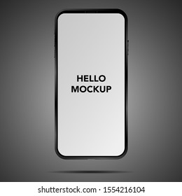 Mobile Smartphone vector illustration. Original design mockup screen, realistic detailed 3d model surface of isolated phone template. Object  for web, iot. Front and Back, homescreen and locksreen
