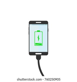 Mobile smartphones charging icon. Vector illustration.