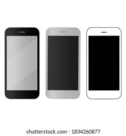 Mobile, smartphones icons set stock vector illustration.