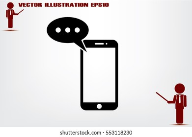 mobile and sms icon vector illustration EPS 10.
