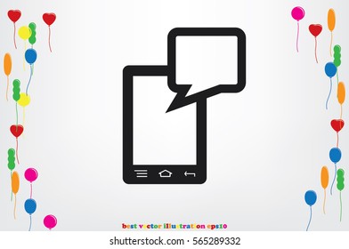 mobile and sms icon vector illustration EPS 10