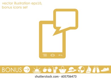 mobile and sms icon vector illustration EPS 10