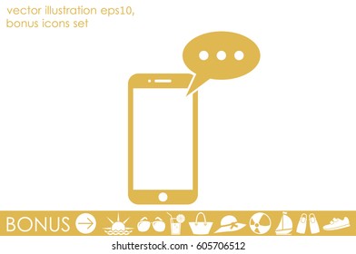 mobile and sms icon vector illustration EPS 10.