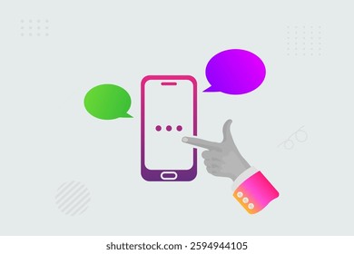 Mobile SMS, mobile massaging collage art