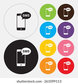 Mobile sms text message mail icon - Vector